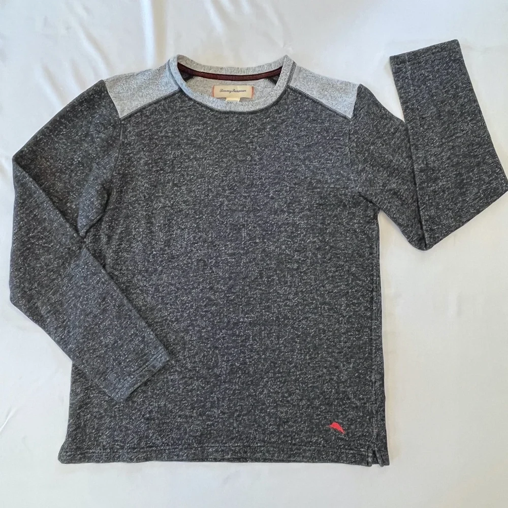 Tommy Bahama Grey Long Sleeve Red Marlin Womens Pullover Fleece Sweater | Size M